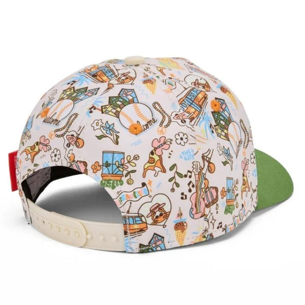 Chapeu Bone para criança Hello Hossy padrão san francisco cor verde
