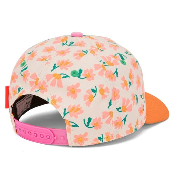 Chapeu Bone para criança Hello Hossy padrão springtime laranja