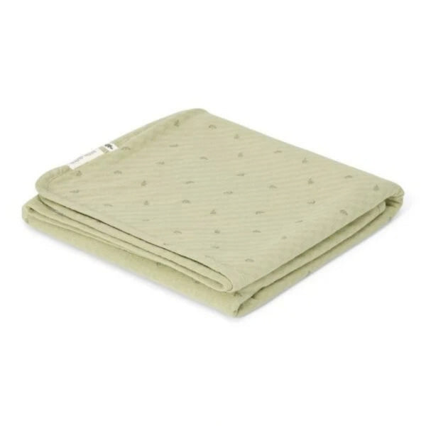 Colcha de Verão para Cama de Grades Essentials Little Dutch 110 × 140 cm em algodão orgânico, TOG 1.0 e padrão Pure Sage.