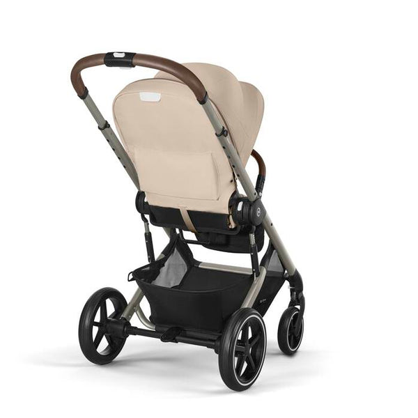 CYBEX BALIOS S LUX TAUPE, carrinho de bebé premium com suspensão avançada, rodas antifuros, reclinação totalmente horizontal, arnês One-Pull e compatibilidade com cadeiras auto CYBEX, Maxi-Cosi e BeSafe desde o nascimento até aos 22 kg. Almond Beige