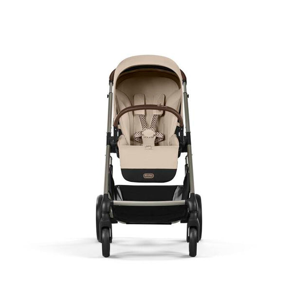 CYBEX BALIOS S LUX TAUPE, carrinho de bebé premium com suspensão avançada, rodas antifuros, reclinação totalmente horizontal, arnês One-Pull e compatibilidade com cadeiras auto CYBEX, Maxi-Cosi e BeSafe desde o nascimento até aos 22 kg. Almond Beige