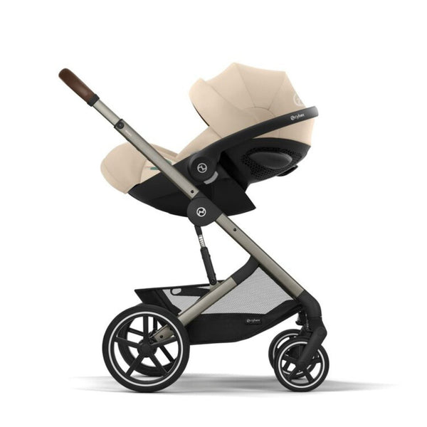 Pack CYBEX Balios S Lux com carrinho, alcofa Cot S Lux, ovo Cloud G3 plus e base ISOFIX G3 na cor almond beige
