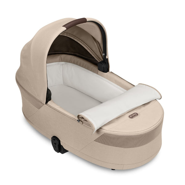 CYBEX Balios S Lux Duo com alcofa Cot S Lux, carrinho de bebé Travel System com suspensão avançada, assento reversível, capota XXL UPF 50+ e utilização desde o nascimento até aos 4 anos. Almond Beige