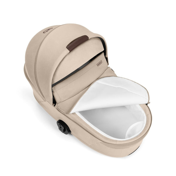 CYBEX Balios S Lux Duo com Alcofa Dobrável, carrinho de bebé com Travel System, fecho compacto, suspensão avançada, assento reversível e alcofa dobrável desde o nascimento até aos 4 anos. Almond Beige
