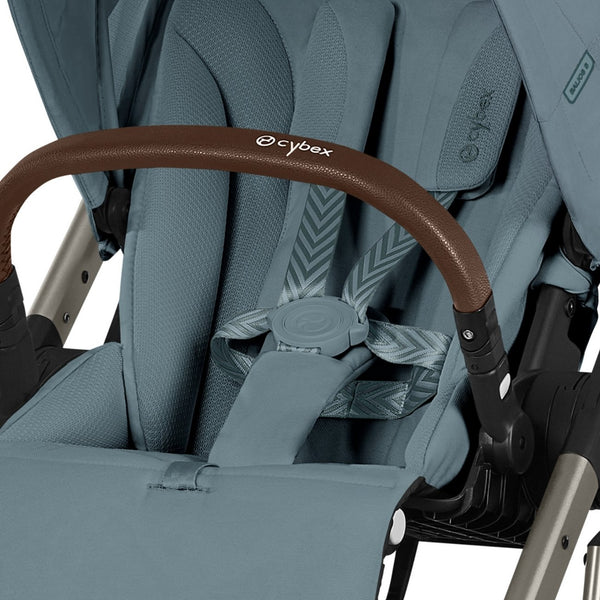 CYBEX Balios S Lux Duo com Alcofa Dobrável, carrinho de bebé com Travel System, fecho compacto, suspensão avançada, assento reversível e alcofa dobrável desde o nascimento até aos 4 anos. Stormy Blue
