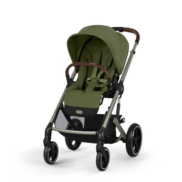 CYBEX BALIOS S LUX TAUPE, carrinho de bebé premium com suspensão avançada, rodas antifuros, reclinação totalmente horizontal, arnês One-Pull e compatibilidade com cadeiras auto CYBEX, Maxi-Cosi e BeSafe desde o nascimento até aos 22 kg. Moss Green
