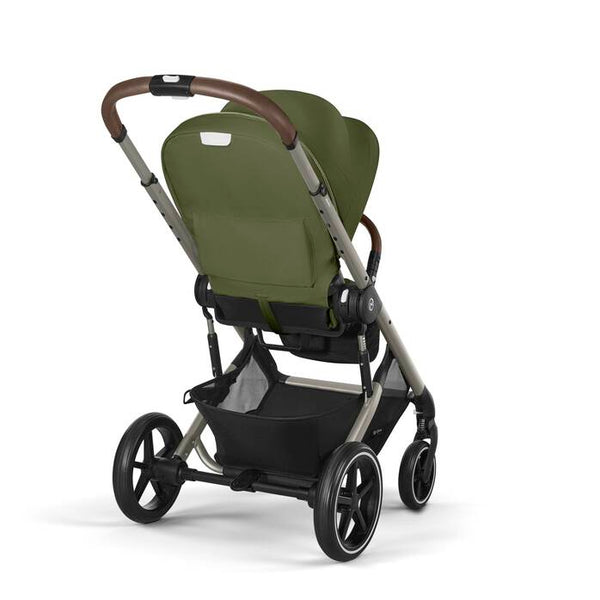 CYBEX BALIOS S LUX TAUPE, carrinho de bebé premium com suspensão avançada, rodas antifuros, reclinação totalmente horizontal, arnês One-Pull e compatibilidade com cadeiras auto CYBEX, Maxi-Cosi e BeSafe desde o nascimento até aos 22 kg. Moss Green