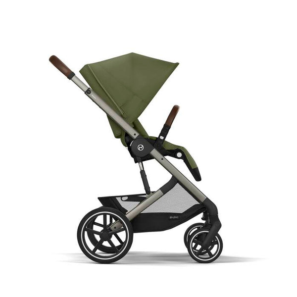 CYBEX BALIOS S LUX TAUPE, carrinho de bebé premium com suspensão avançada, rodas antifuros, reclinação totalmente horizontal, arnês One-Pull e compatibilidade com cadeiras auto CYBEX, Maxi-Cosi e BeSafe desde o nascimento até aos 22 kg. Moss Green
