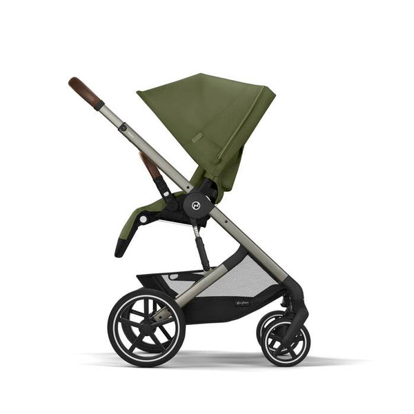 CYBEX BALIOS S LUX TAUPE, carrinho de bebé premium com suspensão avançada, rodas antifuros, reclinação totalmente horizontal, arnês One-Pull e compatibilidade com cadeiras auto CYBEX, Maxi-Cosi e BeSafe desde o nascimento até aos 22 kg. Moss Green