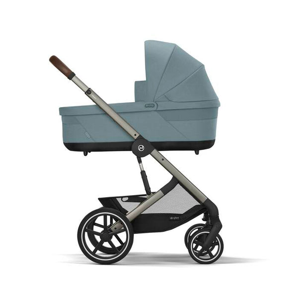 CYBEX BALIOS S LUX TAUPE, carrinho de bebé premium com suspensão avançada, rodas antifuros, reclinação totalmente horizontal, arnês One-Pull e compatibilidade com cadeiras auto CYBEX, Maxi-Cosi e BeSafe desde o nascimento até aos 22 kg. Stormy Blue