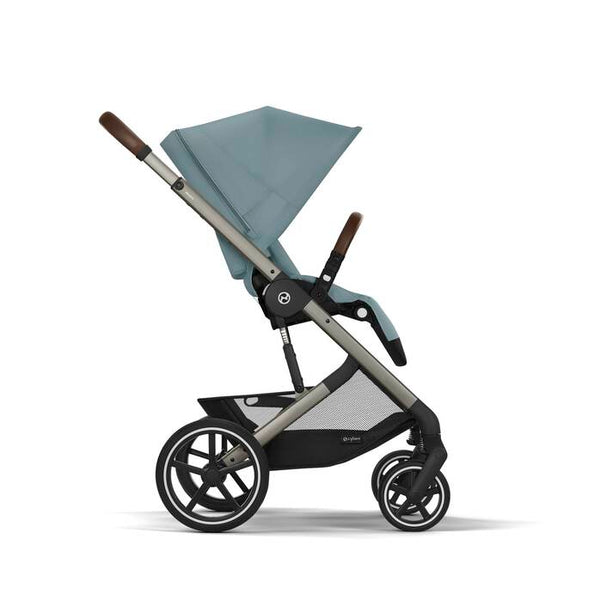CYBEX BALIOS S LUX TAUPE, carrinho de bebé premium com suspensão avançada, rodas antifuros, reclinação totalmente horizontal, arnês One-Pull e compatibilidade com cadeiras auto CYBEX, Maxi-Cosi e BeSafe desde o nascimento até aos 22 kg. Stormy Blue