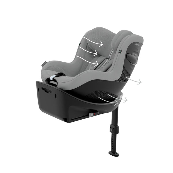 CYBEX Sirona G3 Plus, cadeira auto i-Size com rotação de 360°, tecidos Plus 6 vezes mais respiráveis, proteção lateral L.S.P. e compatível exclusivamente com a Base G3. Stone Grey