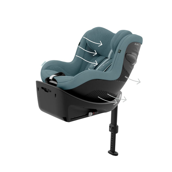 CYBEX Sirona G3 Plus, cadeira auto i-Size com rotação de 360°, tecidos Plus 6 vezes mais respiráveis, proteção lateral L.S.P. e compatível exclusivamente com a Base G3. Stormy Blue
