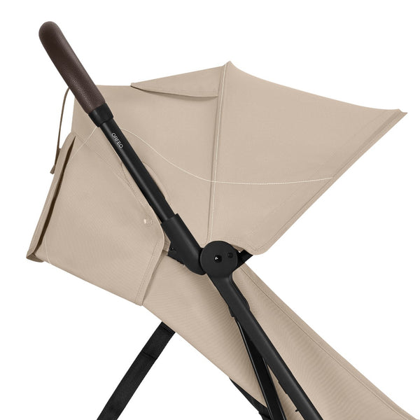 Carrinho de bebé CYBEX Orfeo ultracompacto com reclinação horizontal, arnês One-Pull, compatível com bagagem de mão e Travel System desde o nascimento até aos 22 kg Almond Beige