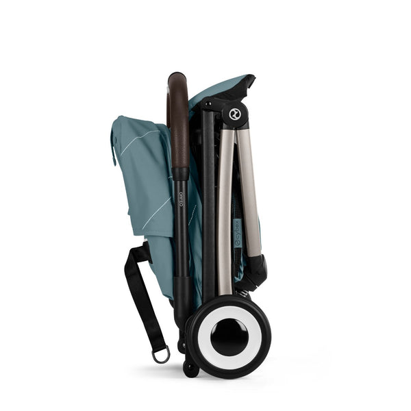 Carrinho de bebé CYBEX Orfeo ultracompacto com reclinação horizontal, arnês One-Pull, compatível com bagagem de mão e Travel System desde o nascimento até aos 22 kg Stormy Blue