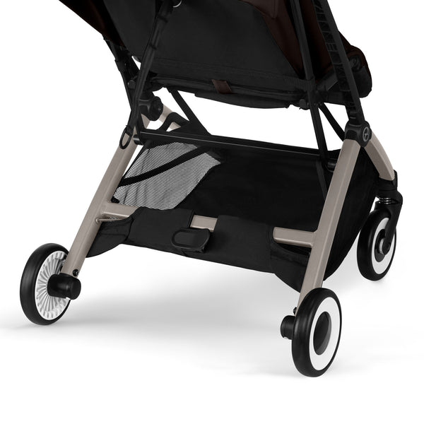 CARRINHO COMPACTO CYBEX ORFEO, carrinho ultraleve de 6,3 kg, compatível com bagagem de mão, reclinação totalmente horizontal, arnês One-Pull, capota XL UPF 50+, Travel System e compatibilidade com cadeiras auto CYBEX, Maxi-Cosi e BeSafe desde o nascimento até aos 22 kg. Chocolate Brown