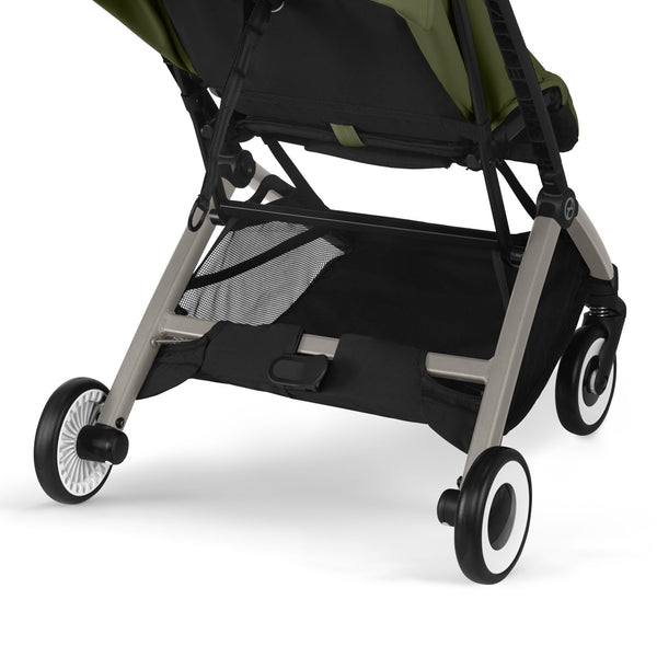 CARRINHO COMPACTO CYBEX ORFEO, carrinho ultraleve de 6,3 kg, compatível com bagagem de mão, reclinação totalmente horizontal, arnês One-Pull, capota XL UPF 50+, Travel System e compatibilidade com cadeiras auto CYBEX, Maxi-Cosi e BeSafe desde o nascimento até aos 22 kg. Moss Green