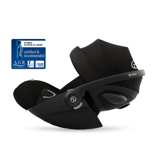 Cadeira auto CYBEX Cloud G Plus i-Size com reclinação totalmente horizontal, tecido em malha respirável, proteção lateral L.S.P., capota UPF50+ e compatível com Base G ISOFIX para bebés dos 40 aos 87 cm.