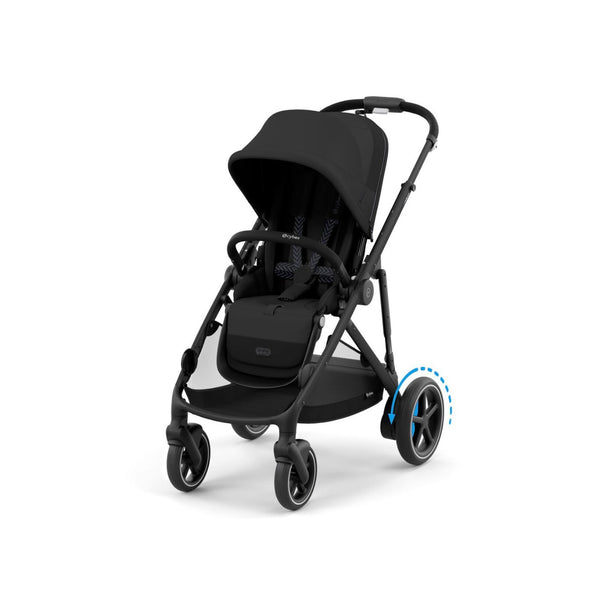 CYBEX e-GAZELLE S BLACK TRIO + BASE com carrinho elétrico, alcofa Gazelle S, cadeira auto Cloud G Plus com reclinação ergonómica, Base G ISOFIX e adaptadores incluídos. Sistema de viagem premium desde o nascimento.