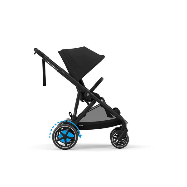 CYBEX e-GAZELLE S BLACK TRIO + BASE com carrinho elétrico, alcofa Gazelle S, cadeira auto Cloud G Plus com reclinação ergonómica, Base G ISOFIX e adaptadores incluídos. Sistema de viagem premium desde o nascimento.