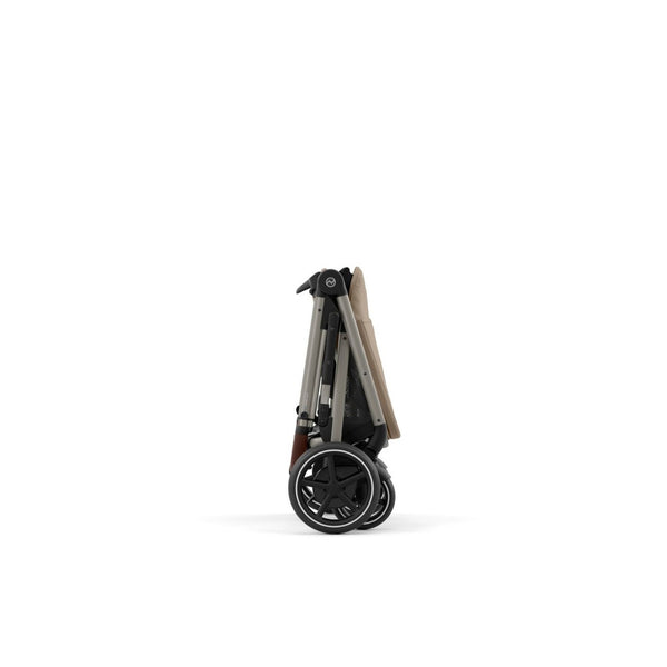 CYBEX e-GAZELLE S TAUPE, carrinho elétrico para uma ou duas crianças com assistência elétrica, modo de embalo automático, mais de 20 configurações, grande capacidade de arrumação e compatibilidade com cadeiras auto CYBEX, BeSafe e Maxi-Cosi. Seashell Beige
