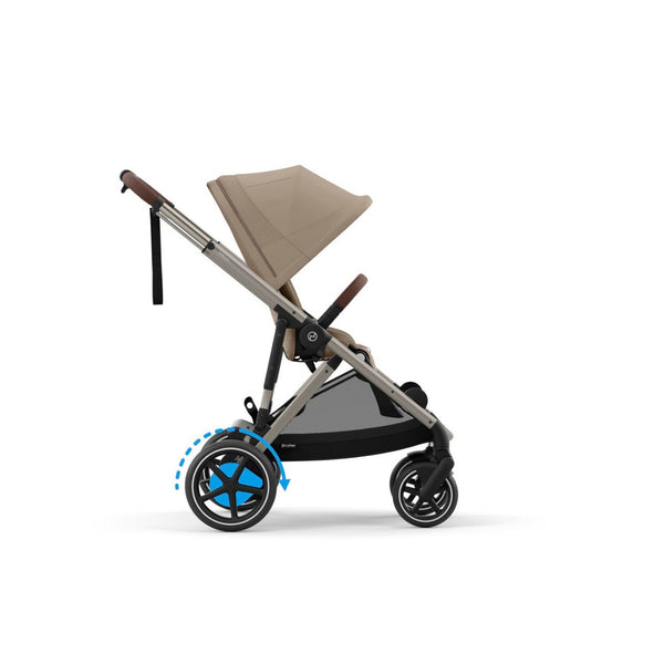 CYBEX e-GAZELLE S TAUPE, carrinho elétrico para uma ou duas crianças com assistência elétrica, modo de embalo automático, mais de 20 configurações, grande capacidade de arrumação e compatibilidade com cadeiras auto CYBEX, BeSafe e Maxi-Cosi. Seashell Beige