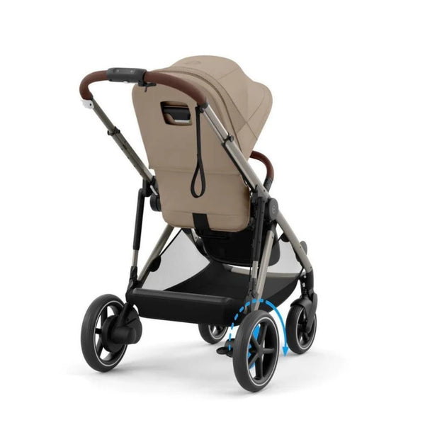 CYBEX e-GAZELLE S TAUPE TRIO + BASE com carrinho elétrico, alcofa Gazelle S, cadeira auto Cloud G Plus com reclinação ergonómica, Base G ISOFIX e adaptadores incluídos. Sistema de viagem premium desde o nascimento. Almond Beige