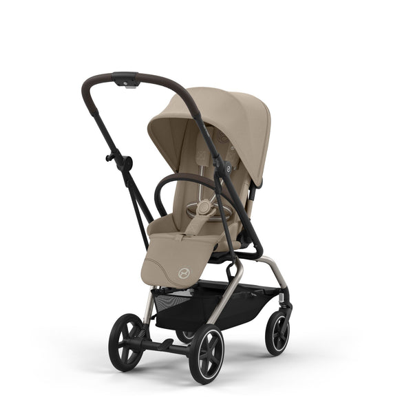 CYBEX EEZY S TWIST+ 2 TAUPE, carrinho de bebé compacto com assento rotativo de 360°, rodas todo-o-terreno, arnês One-Pull, fecho com uma mão e compatibilidade com cadeiras auto CYBEX, Maxi-Cosi e BeSafe desde o nascimento até aos 22 kg. Almond Beige