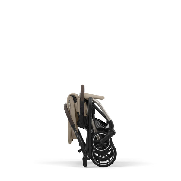 CYBEX EEZY S TWIST+ 2 TAUPE, carrinho de bebé compacto com assento rotativo de 360°, rodas todo-o-terreno, arnês One-Pull, fecho com uma mão e compatibilidade com cadeiras auto CYBEX, Maxi-Cosi e BeSafe desde o nascimento até aos 22 kg. Almond Beige