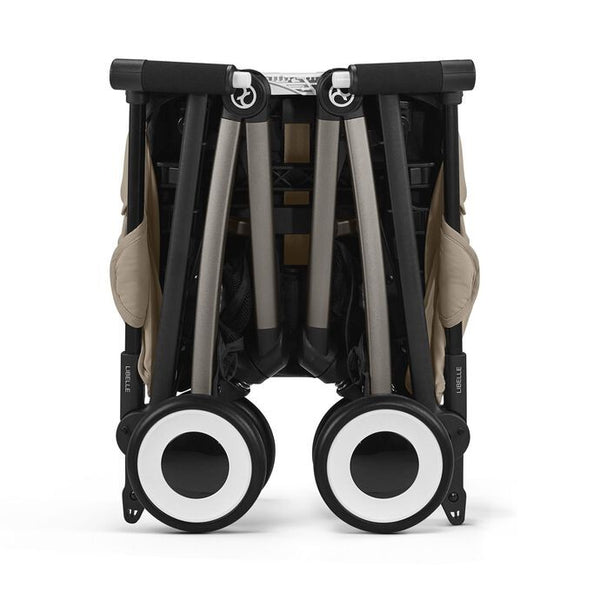 CYBEX LIBELLE SILVER, carrinho de bebé ultracompacto de 6 kg, compatível com bagagem de mão, preparado para Travel System, com arnês ajustável de um puxão e utilização desde o nascimento até aos 22 kg. Almond Beige