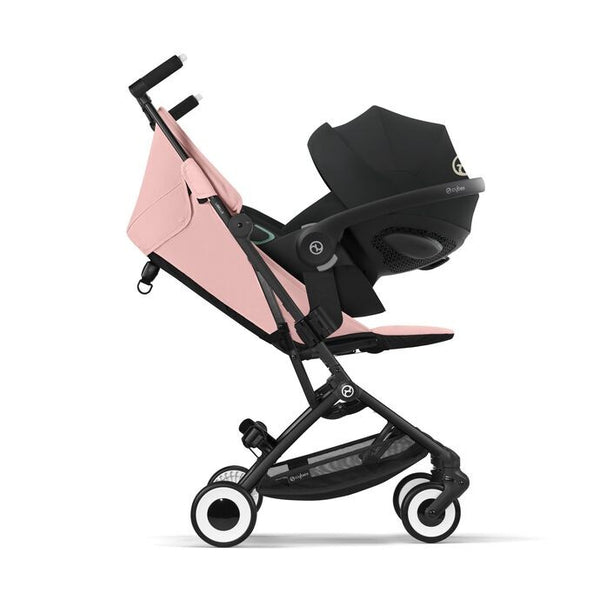 CYBEX LIBELLE SILVER, carrinho de bebé ultracompacto de 6 kg, compatível com bagagem de mão, preparado para Travel System, com arnês ajustável de um puxão e utilização desde o nascimento até aos 22 kg. Candy Pink