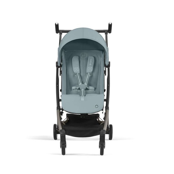 CYBEX LIBELLE SILVER, carrinho de bebé ultracompacto de 6 kg, compatível com bagagem de mão, preparado para Travel System, com arnês ajustável de um puxão e utilização desde o nascimento até aos 22 kg. Stormy Blue