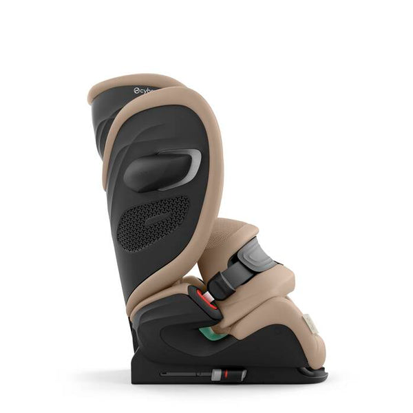 Cadeira auto CYBEX Pallas G3 Plus 2 em 1 com almofada de segurança, encosto de cabeça reclinável, sistema L.S.P. Plus, ventilação completa e utilização dos 76 aos 150 cm. Almond Beige