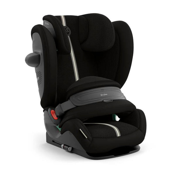 Cadeira auto CYBEX Pallas G3 Plus 2 em 1 com almofada de segurança, encosto de cabeça reclinável, sistema L.S.P. Plus, ventilação completa e utilização dos 76 aos 150 cm. Moon Black