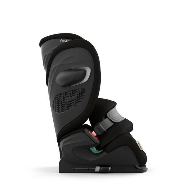 Cadeira auto CYBEX Pallas G3 Plus 2 em 1 com almofada de segurança, encosto de cabeça reclinável, sistema L.S.P. Plus, ventilação completa e utilização dos 76 aos 150 cm. Moon Black