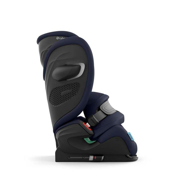 Cadeira auto CYBEX Pallas G3 Plus 2 em 1 com almofada de segurança, encosto de cabeça reclinável, sistema L.S.P. Plus, ventilação completa e utilização dos 76 aos 150 cm. Ocean Blue