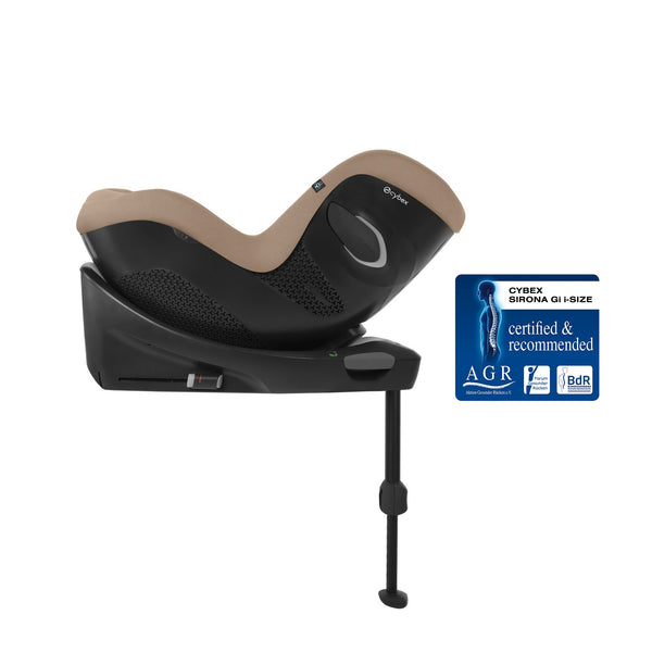 Cadeira auto CYBEX Sirona Gi Plus i-Size com rotação de 360°, tecido Plus respirável, proteção lateral L.S.P., reclinação em 5 posições e utilização desde o nascimento até aos 105 cm. Almond Beige