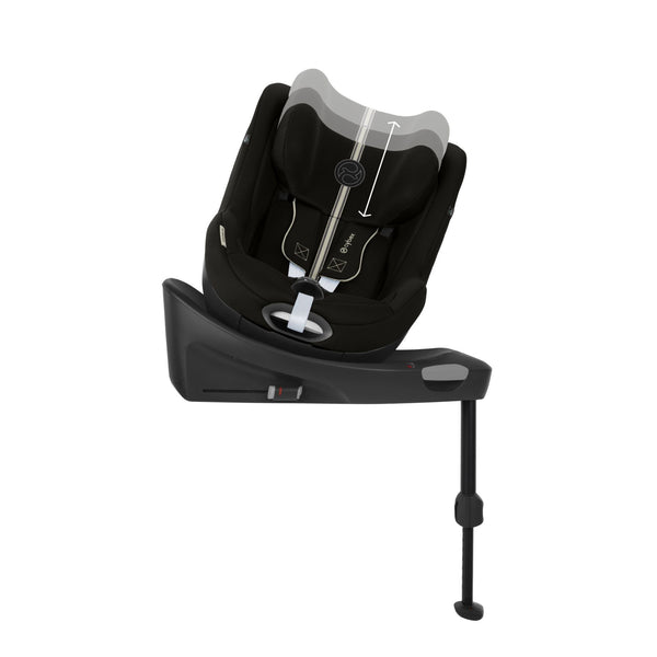 Cadeira auto CYBEX Sirona Gi Plus i-Size com rotação de 360°, tecido Plus respirável, proteção lateral L.S.P., reclinação em 5 posições e utilização desde o nascimento até aos 105 cm. Moon Black