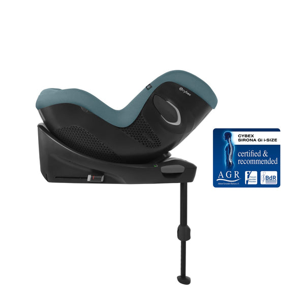 Cadeira auto CYBEX Sirona Gi Plus i-Size com rotação de 360°, tecido Plus respirável, proteção lateral L.S.P., reclinação em 5 posições e utilização desde o nascimento até aos 105 cm. Stormy Blue