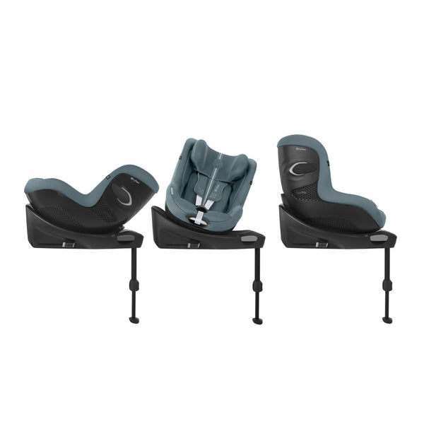 Cadeira auto CYBEX Sirona Gi Plus i-Size com rotação de 360°, tecido Plus respirável, proteção lateral L.S.P., reclinação em 5 posições e utilização desde o nascimento até aos 105 cm. Stormy Blue