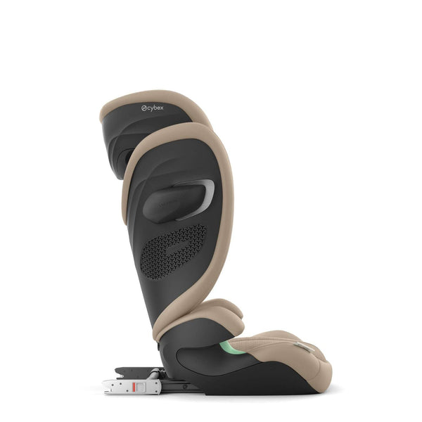 Cadeira auto CYBEX Solution G2 i-Fix Plus dobrável e leve, com encosto de cabeça reclinável, proteção lateral L.S.P. Plus e tecido em malha respirável. Almond Beige
