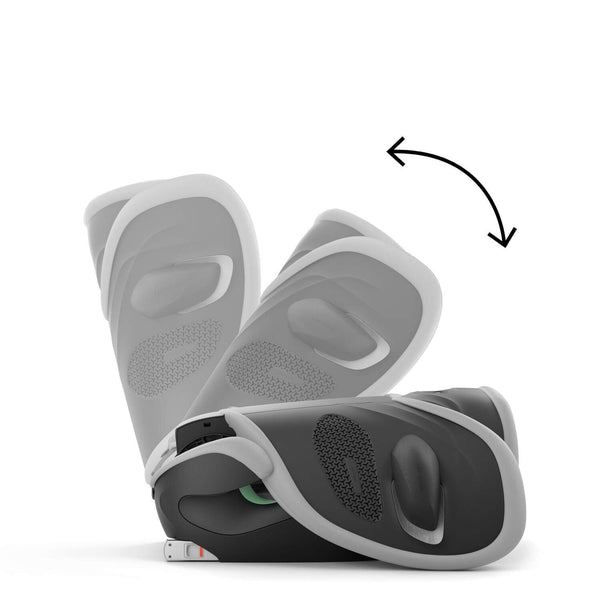 Cadeira auto CYBEX Solution G2 i-Fix Plus dobrável e leve, com encosto de cabeça reclinável, proteção lateral L.S.P. Plus e tecido em malha respirável. Stone Grey