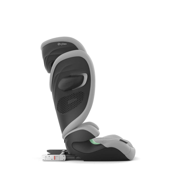 Cadeira auto CYBEX Solution G2 i-Fix Plus dobrável e leve, com encosto de cabeça reclinável, proteção lateral L.S.P. Plus e tecido em malha respirável. Stone Grey