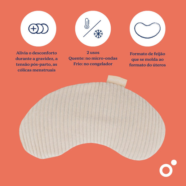 Almofada Anticólicas Doomoo Snoogy Mom com sementes naturais de colza para terapia de calor ou frio, ideal para aliviar dores menstruais, desconfortos da gravidez e recuperação pós-parto
