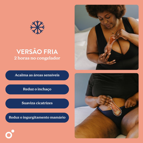 Almofada Pós-parto de Gel Calmante Doomoo para terapia de frio e calor, concebida para aliviar o períneo, hemorroidas, cicatrizes, dores pós-parto e desconfortos da amamentação.