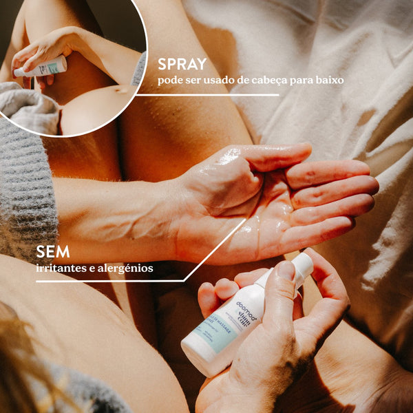 Óleo de Massagem do Períneo Doomoo x Shinncare com 12 ingredientes naturais, desenvolvido para preparar o períneo para o parto e favorecer a recuperação pós-parto.