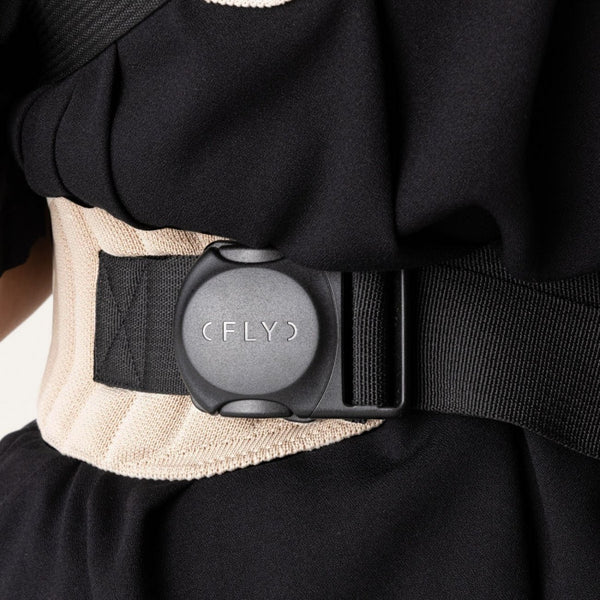Marsúpio Flybaby ergonómico em tecido 3D Knit respirável, ultraleve, ajustável e adequado desde o nascimento até aos 15 kg cor creme