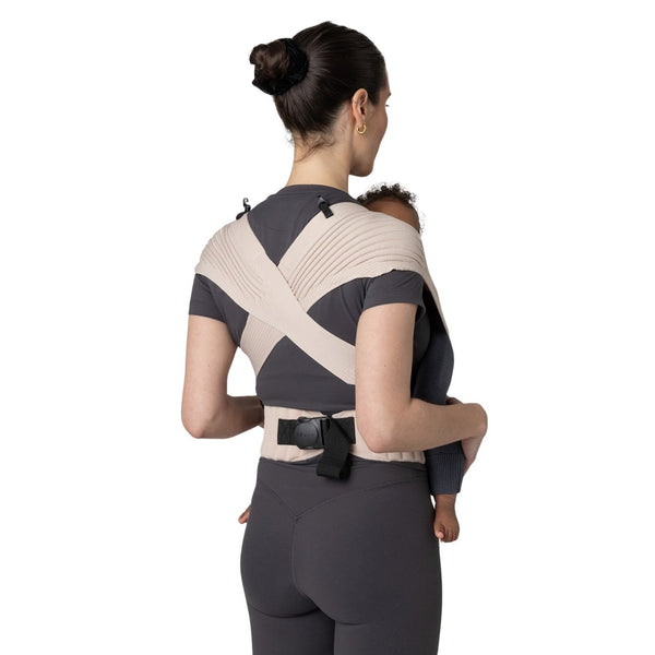 Marsúpio Flybaby ergonómico em tecido 3D Knit respirável, ultraleve, ajustável e adequado desde o nascimento até aos 15 kg cor nude