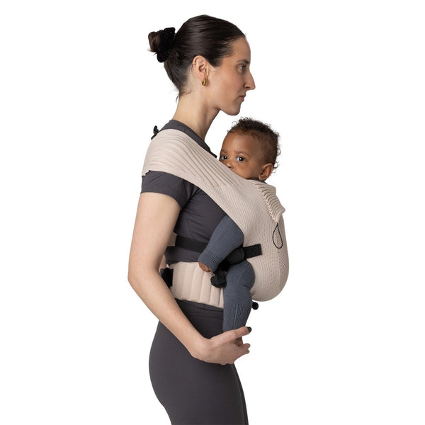 Marsúpio Flybaby ergonómico em tecido 3D Knit respirável, ultraleve, ajustável e adequado desde o nascimento até aos 15 kg cor nude