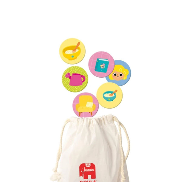 Jogo clássico dos caracóis dourados e dos 3 ursos da Goula peças